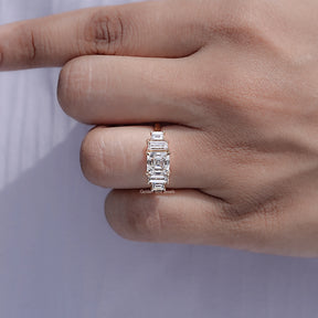 Asscher Cut Lab Diamond Five Stone Ring