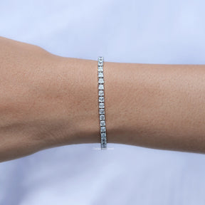 Side View Of Asscher Cut Lab Tennis Bracelet
