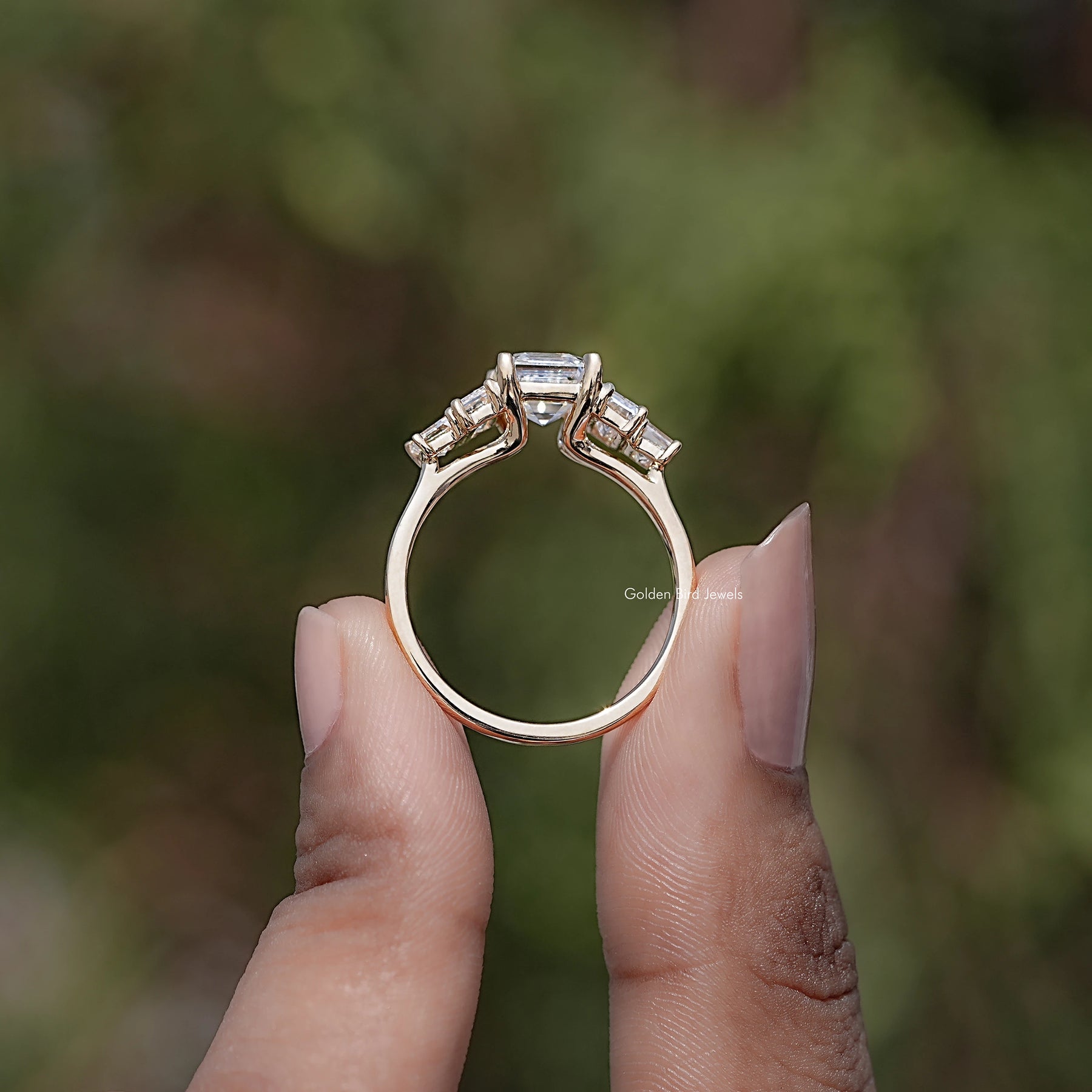 Asscher Cut Lab Diamond Five Stone Ring