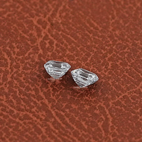 View of Asscher Cut Loose Diamond Pair In Colorless