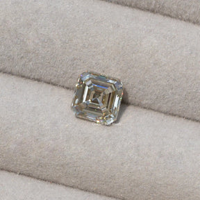View of Asscher Cut Loose Moissanite Stone In white