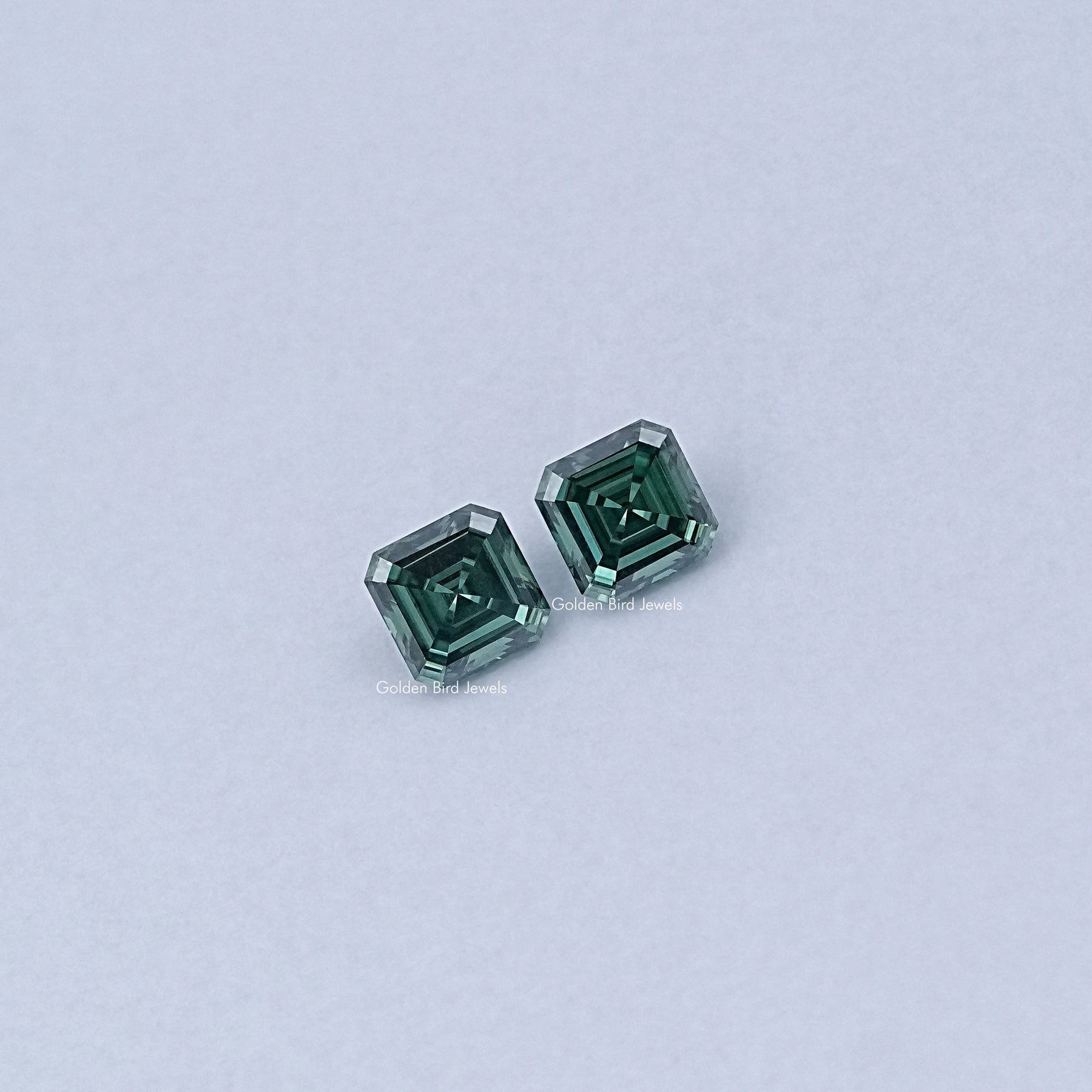 Detailed View Of Asscher Cut Lab Loose moissanite in Unique Pattern 