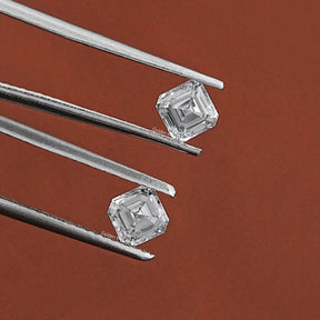 View of Asscher Cut Diamond Matching Pair