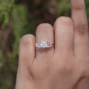 Asscher Cut Lab Diamond Five Stone Ring