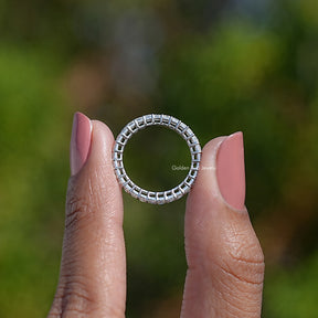 Asscher Moissanite Full Eternity Wedding Band