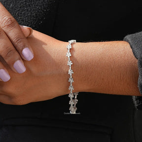 View of moissanite baguette and prear  bracelet for women