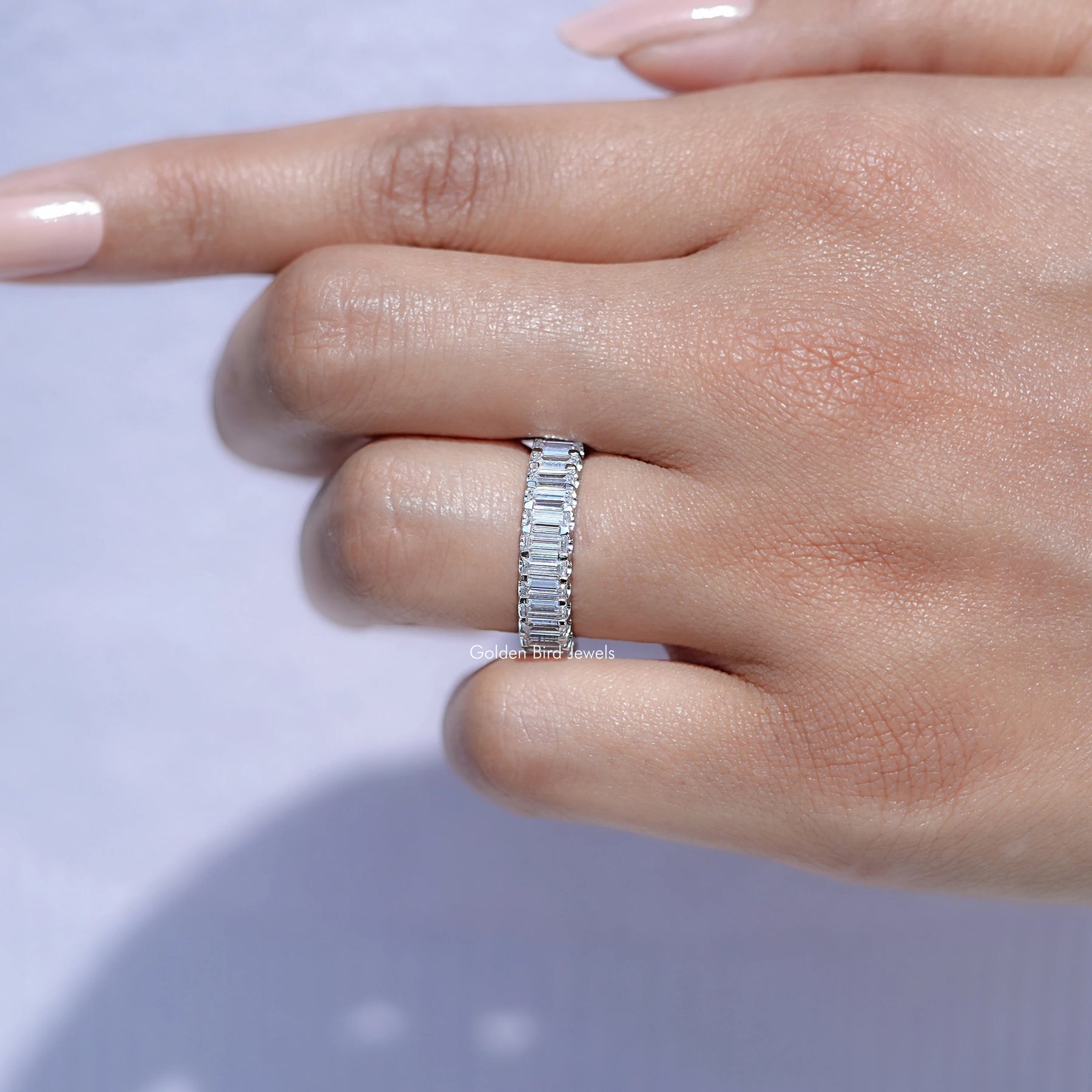 Baguette Cut Lab Diamond Full Eternity Band
