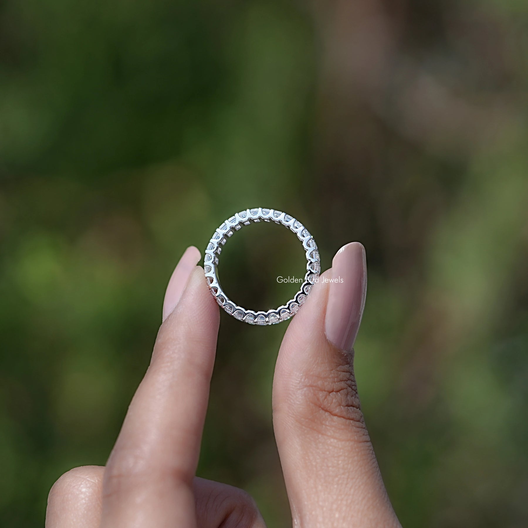 Baguette Cut Lab Diamond Full Eternity Band