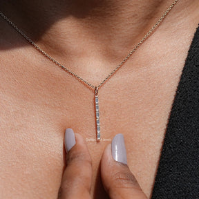 View of moissanite pendant for women
