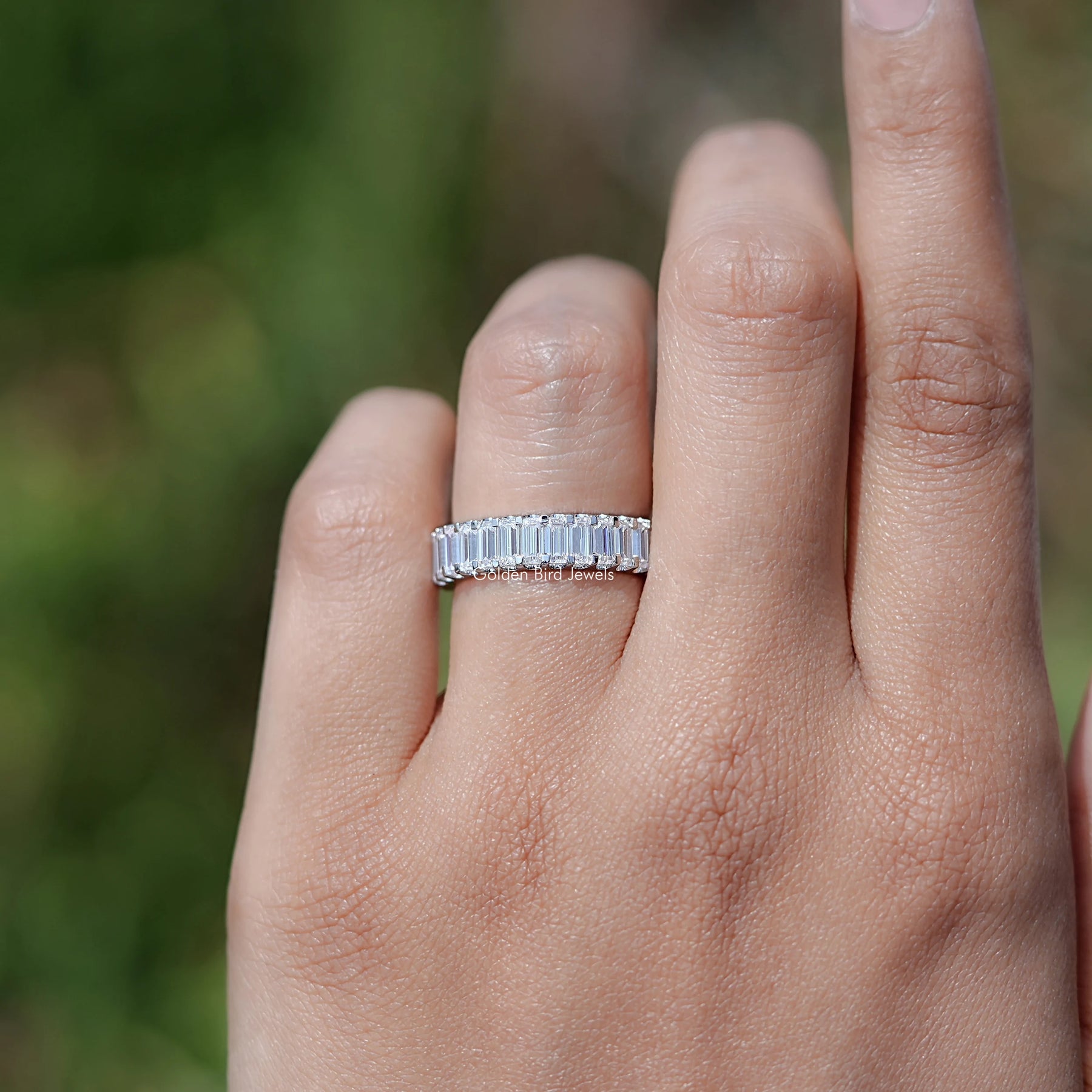 Baguette Cut Lab Diamond Full Eternity Band
