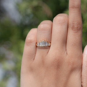Baguette Cut Lab Diamond Seven Stone Ring