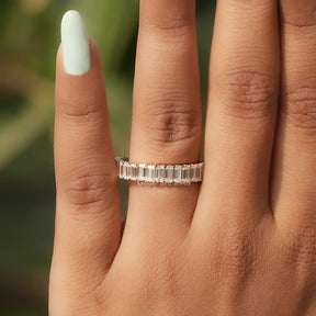 Baguette Moissanite Eternity Wedding Band