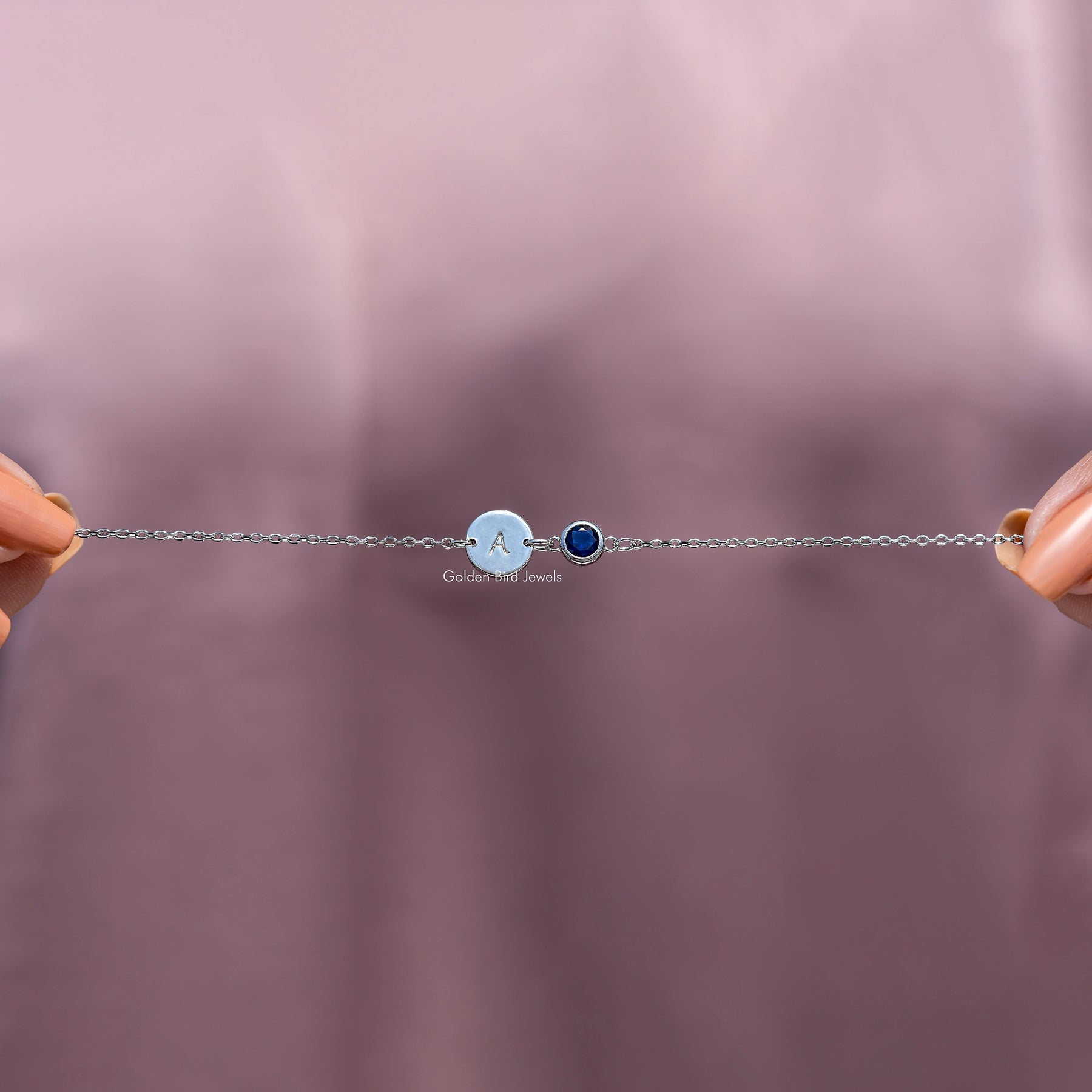 Alphabet Initial Letter Gemstone Bracelet