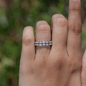 Bezel Set Emerald Cut Full Eternity Band