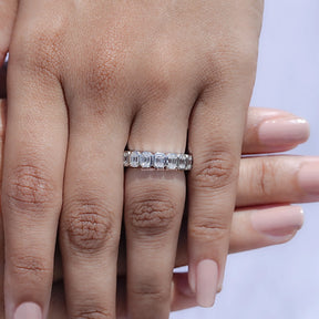 Bezel Set Emerald Cut Full Eternity Band