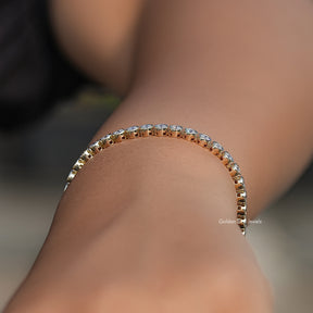Bezel Set Round Cut Lab Diamond Bracelet