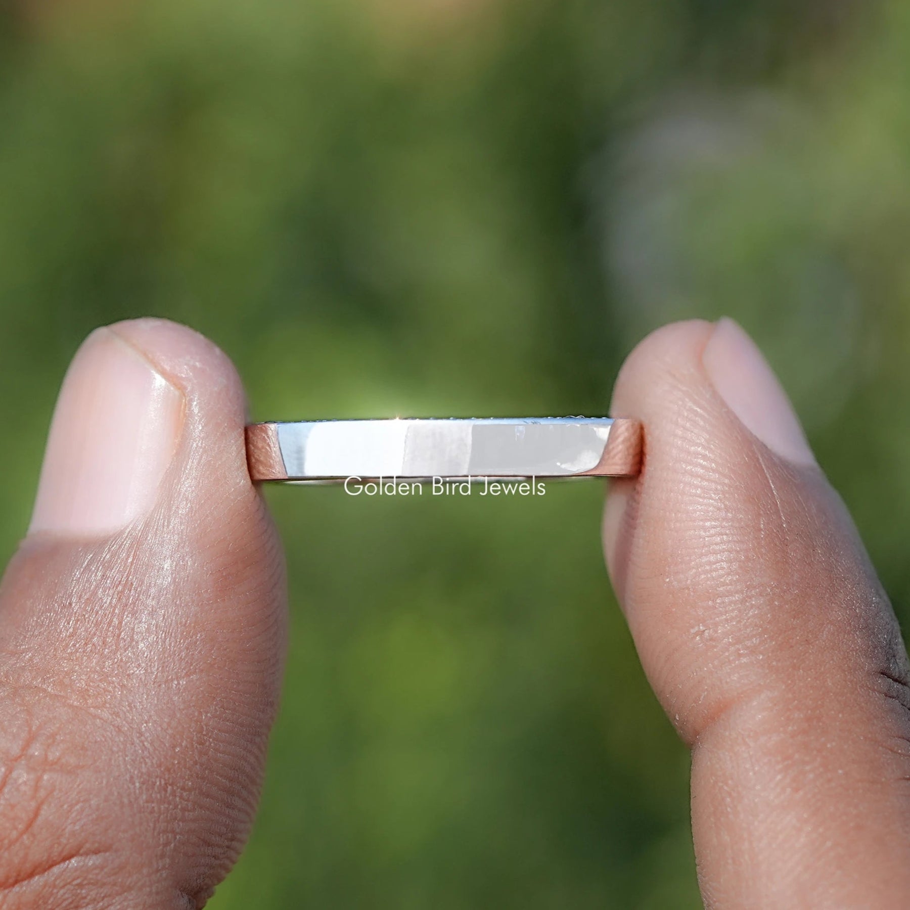 Front view of Round Shaped Moissanite Micro Pave Eternity Men's Band