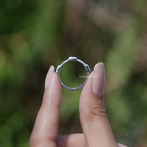 Back View Of Baguette gemstone engagement ring 