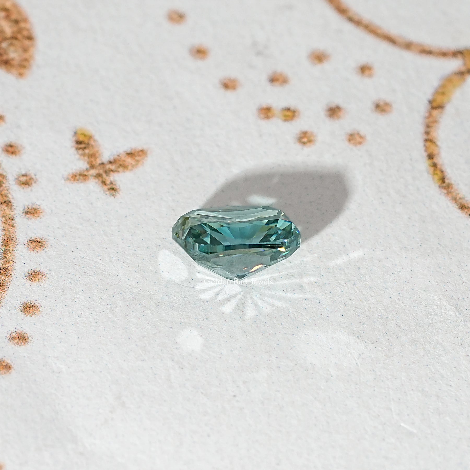 Blue Green Elongated Cushion Loose Moissanite