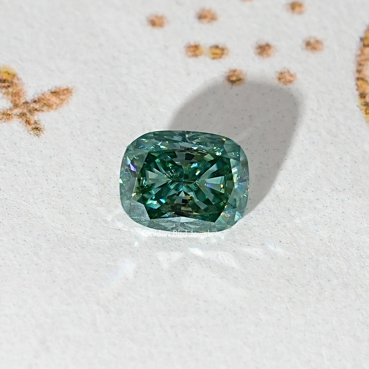 Blue Green Elongated Cushion Loose Moissanite