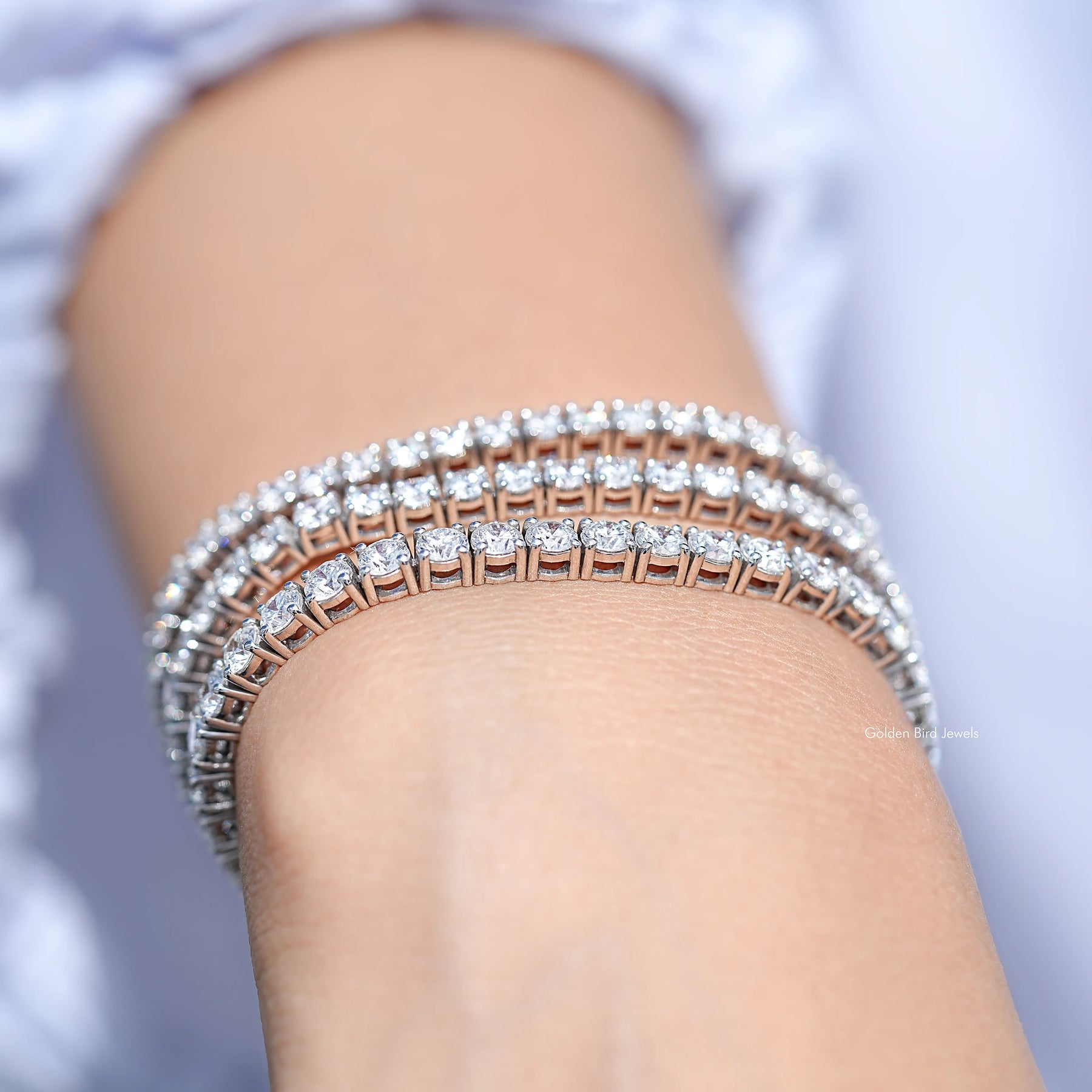 Round Shaped CVD Diamond Bridal Bracelet