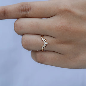 In front finger View Of Round Moissanite Solitaire Ring