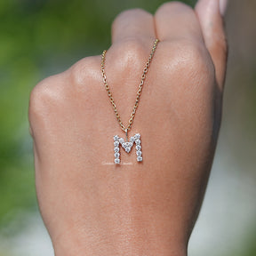 In hand Showing View Of Moissanite Solitaire pendant 
