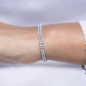Emerald Cut Lab Diamond Tennis Bracelet