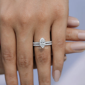 Marquise Cut Lab Grown Diamond Bridal Ring Set