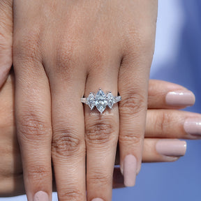 Full view of Diamond Ring in unique shape 