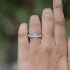 In Finger view of Round Cut Moissanite solitaire Ring 
