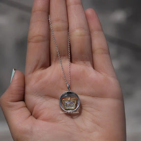 Close view of moissanite chain bracelet in secure setting 