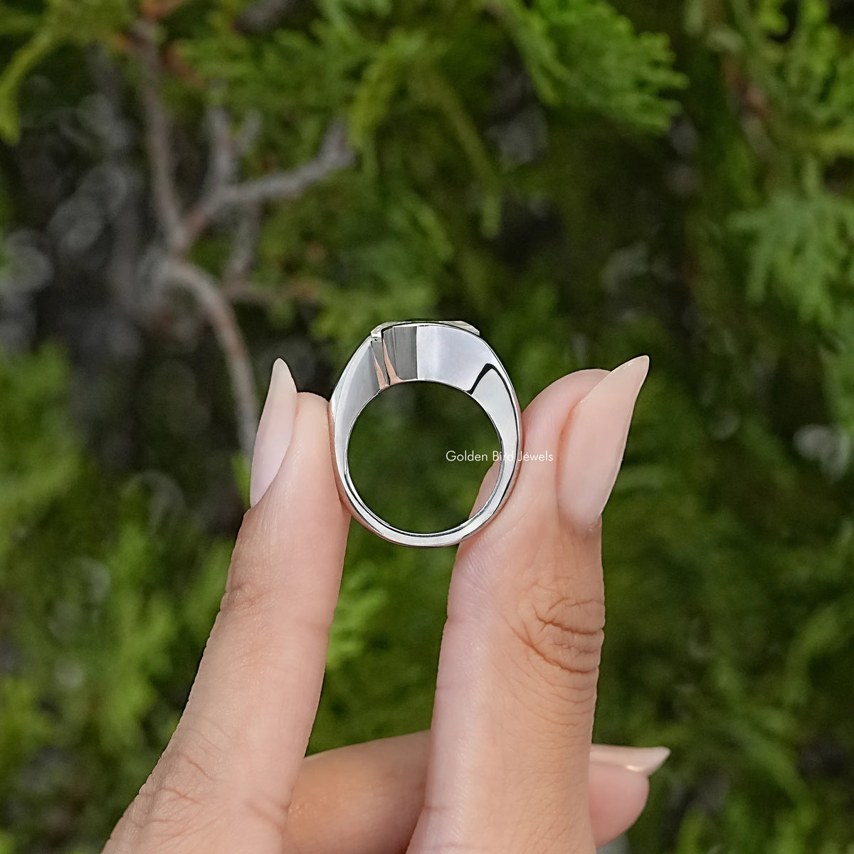 Old Mine Asscher Moissanite Solitaire Engagement Ring
