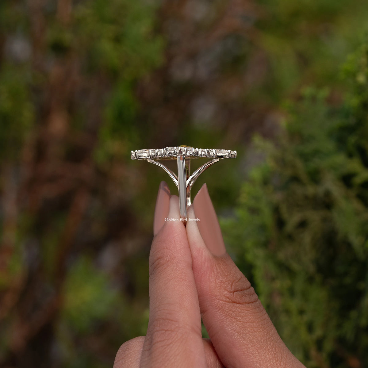 Champagne Marquise Cut Moissanite Vintage Ring