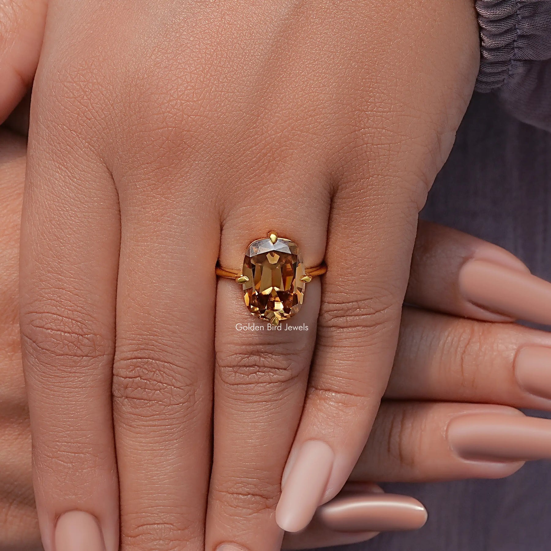 Old Mine Cushion Solitaire Moissanite Ring
