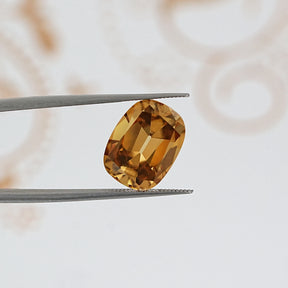 Side View Of Yellow Old Mine Cushion Loose Moissanite