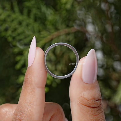 Round Cut Moissanite Channel Set Eternity Band