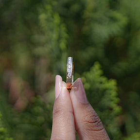 Round Cut Moissanite Half Eternity Channel Set Band