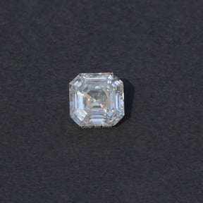 Front View Of Asscher Cut Loose Stone In White Gold 
