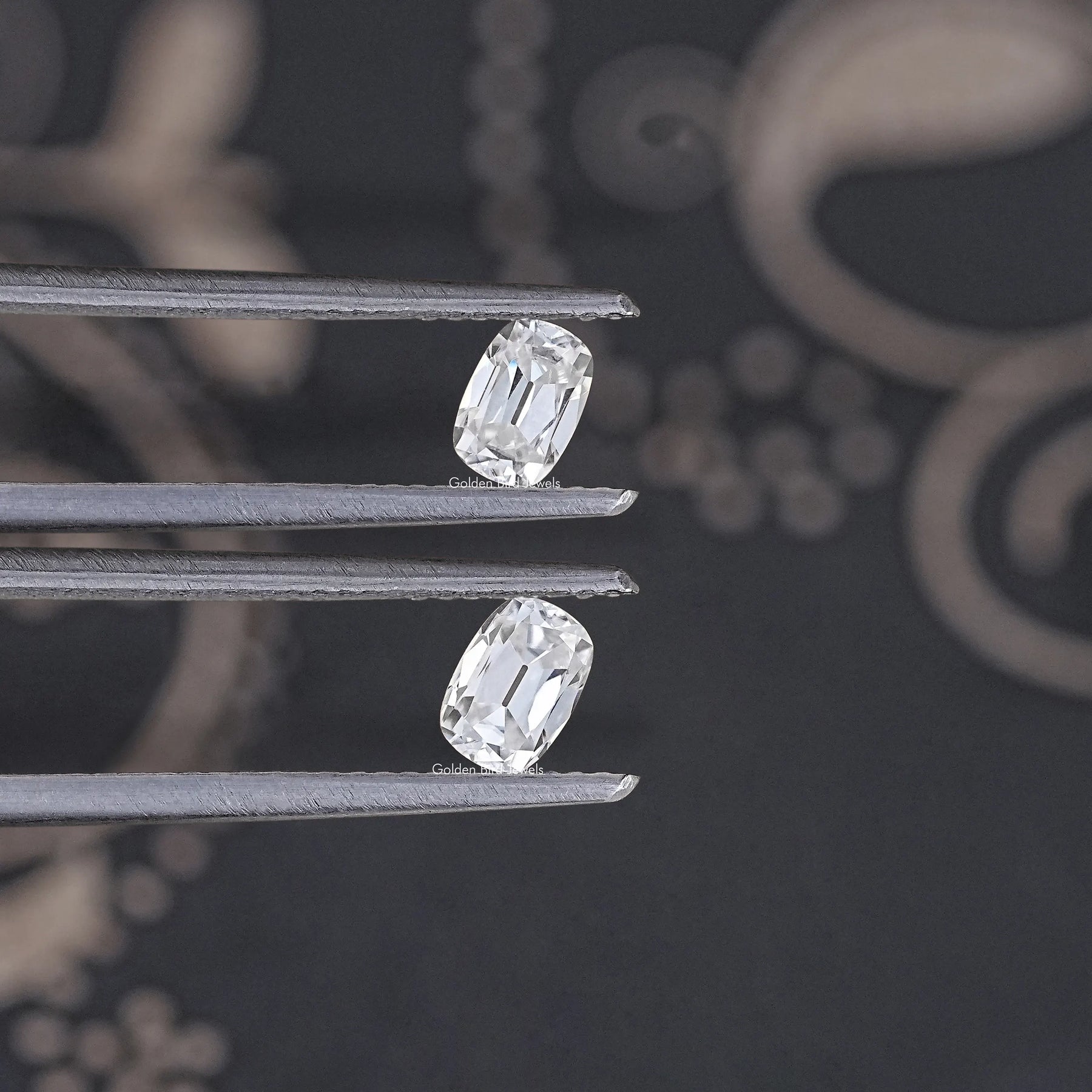Colorless Old Mine Cushion Moissanite Loose Pair