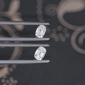 Colorless Old Mine Cushion Moissanite Loose Pair