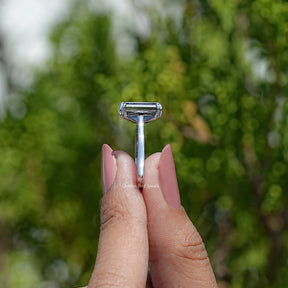 Gray Criss Cut Moissanite Solitaire Ring