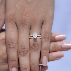 Close view of Oval Cut Moissanite Solitaire Ring
