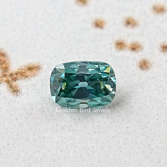 Blue Cushion Cut Moissanite Gemstone
