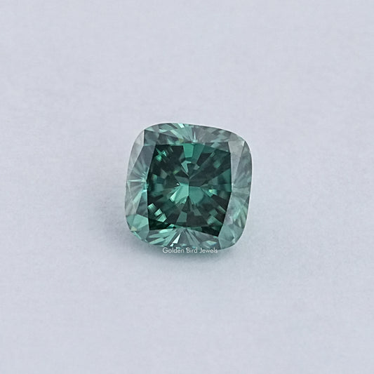 Dark Green Cushion Moissanite Loose Stone