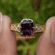 Cushion Alexandrite Gemstone Accent Stone Ring