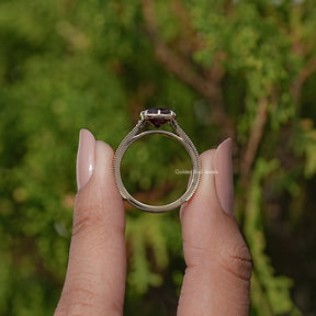 Cushion Alexandrite Gemstone Accent Stone Ring