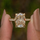 Cushion Cut Hidden Halo Moissanite Engagement Ring