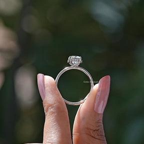 Cushion Cut Lab Diamond Hidden Halo Ring