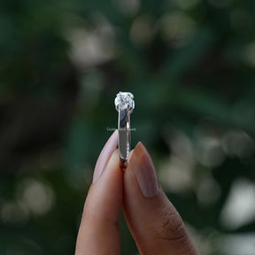 [Colorless Cushion Cut Moissanite Wedding Band]-[Golden Bird Jewels]